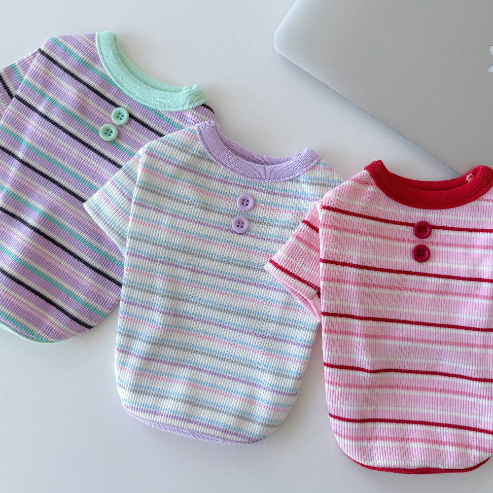 Button Stripe T-Shirt (3 colors)