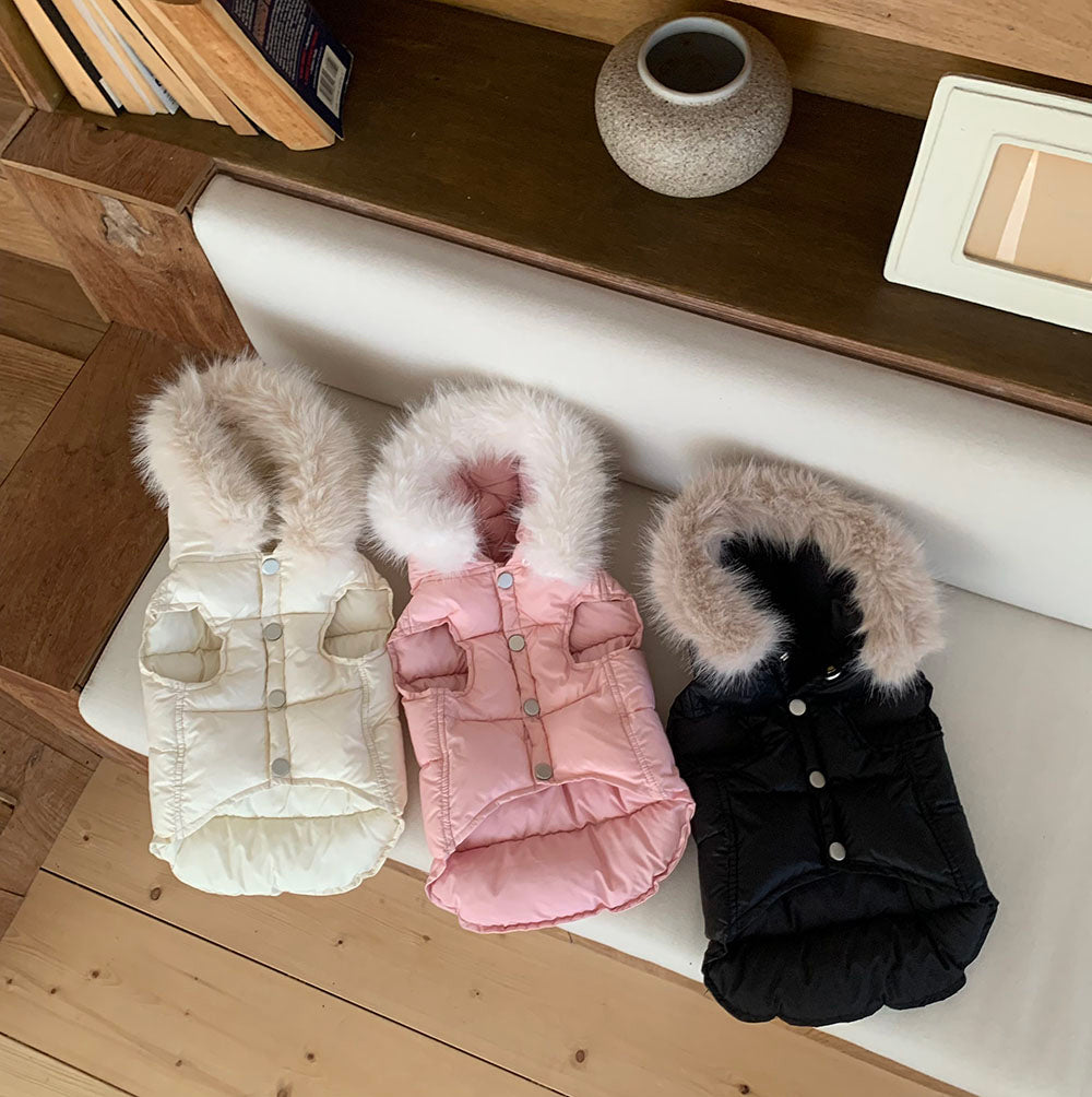 Faux Fur Hooded Puffer Vest (3 colors)