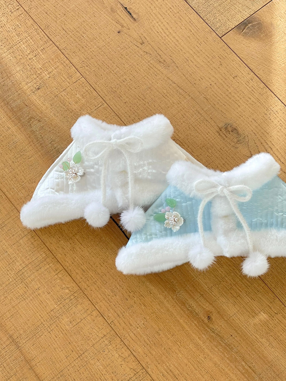 Flower Mink Fur Hanbok Cape (2 colors)