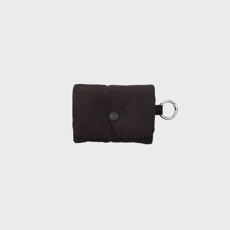 Mini Button Poop Bag Pouch Black