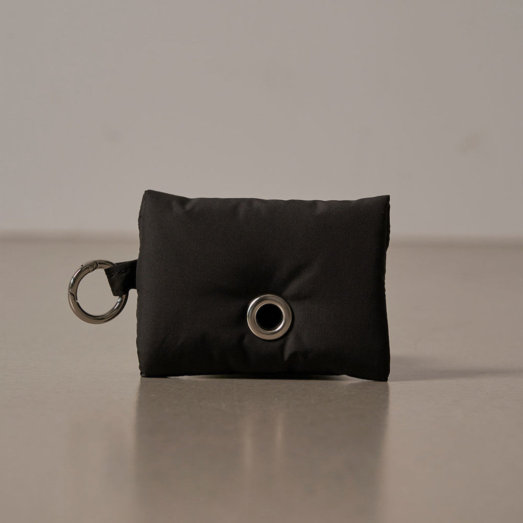 Mini Button Poop Bag Pouch Black