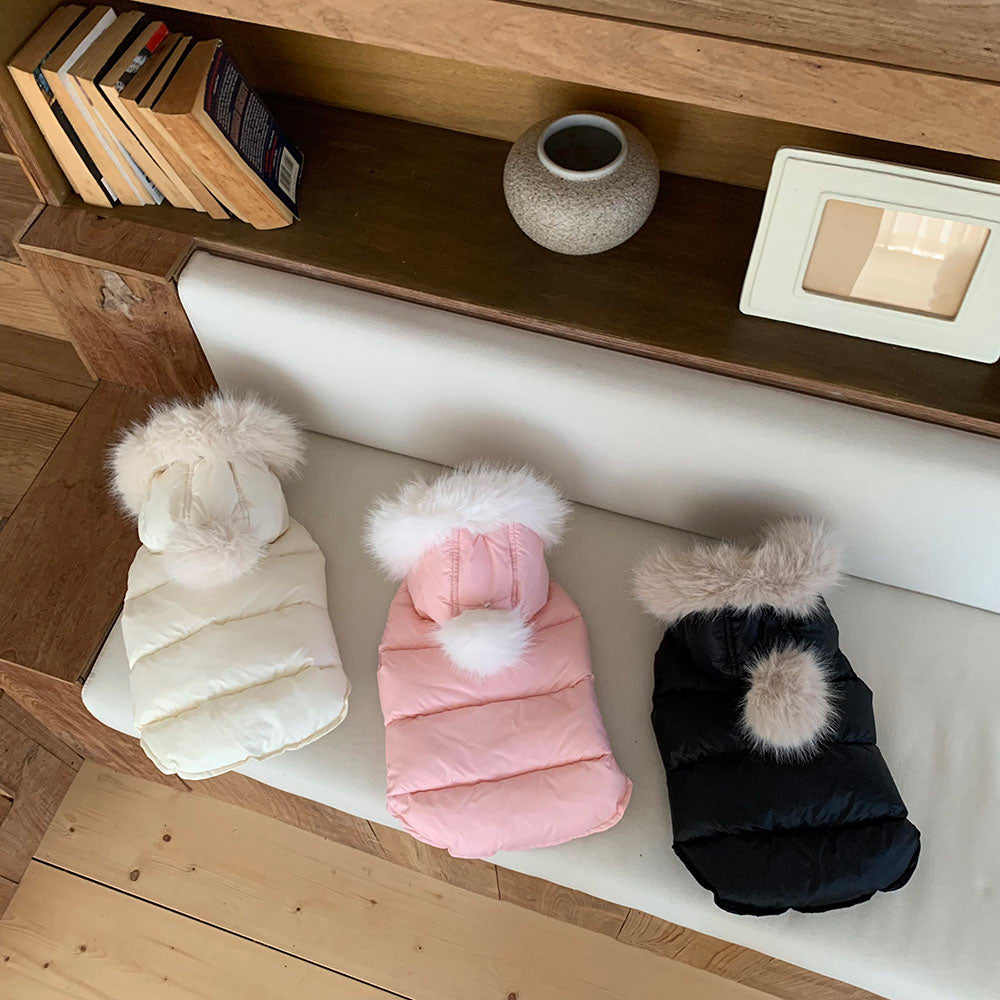 Faux Fur Hooded Puffer Vest (3 colors)