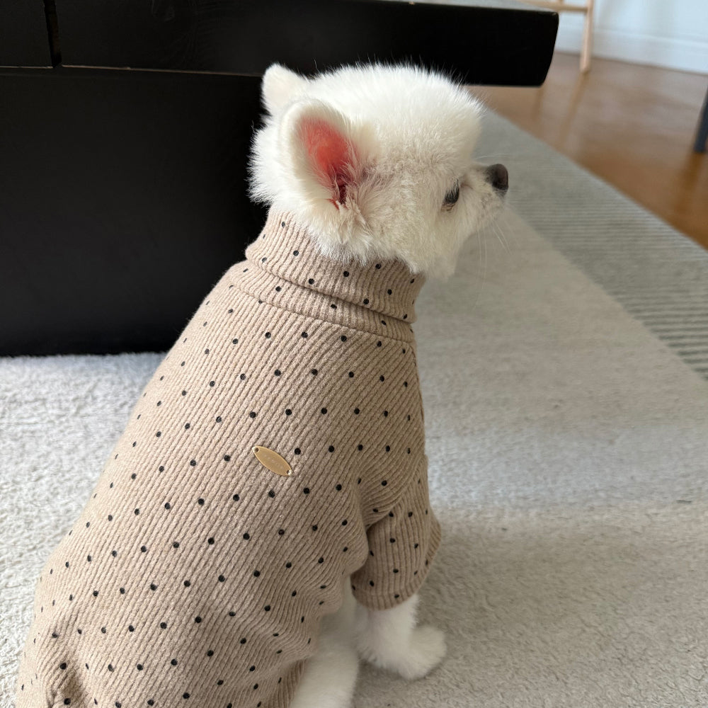 Polka Corduroy Turtleneck Tee (5 colors)