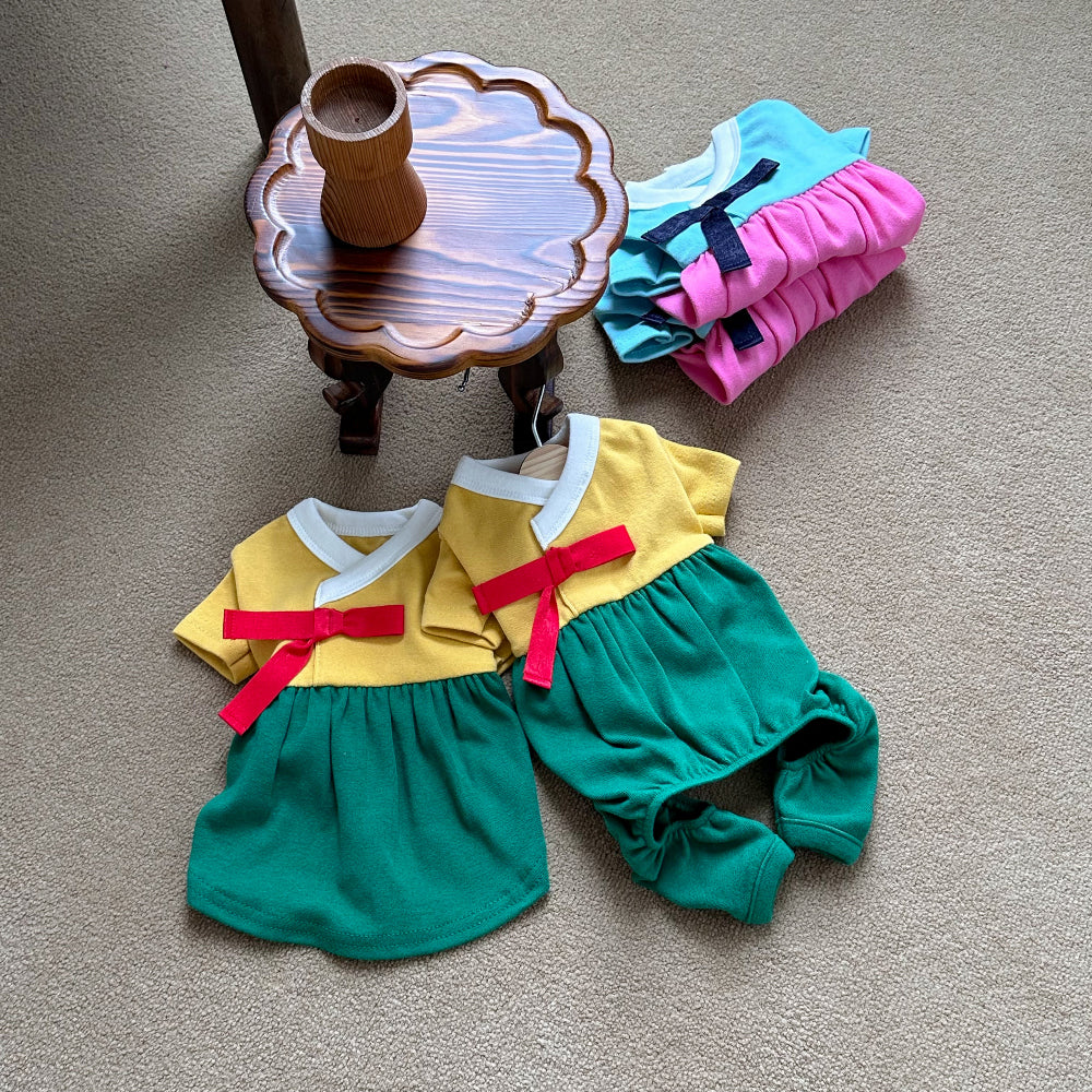 Vivid Hanbok Dress & Onesie (2 colors)