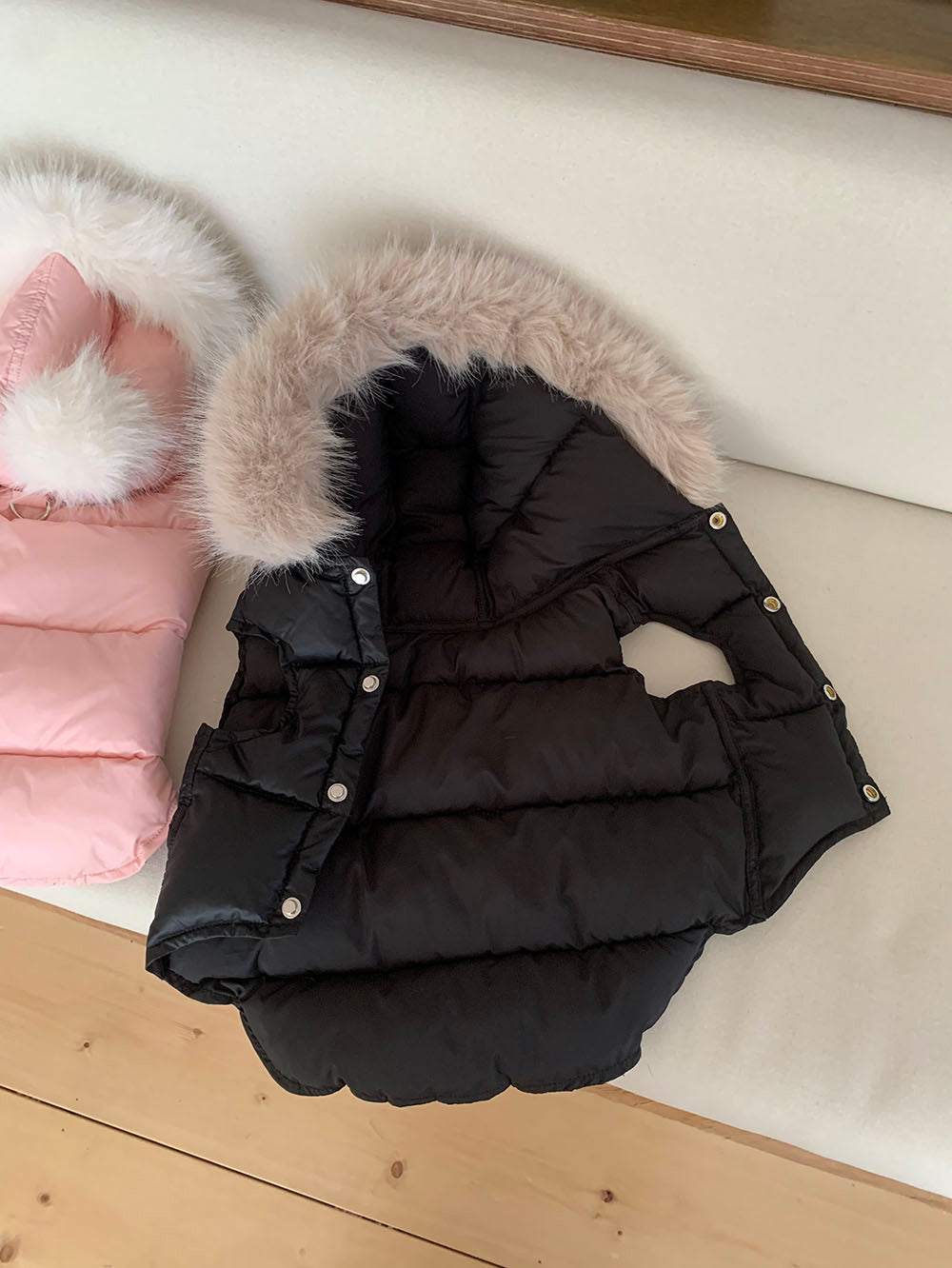 Faux Fur Hooded Puffer Vest (3 colors)