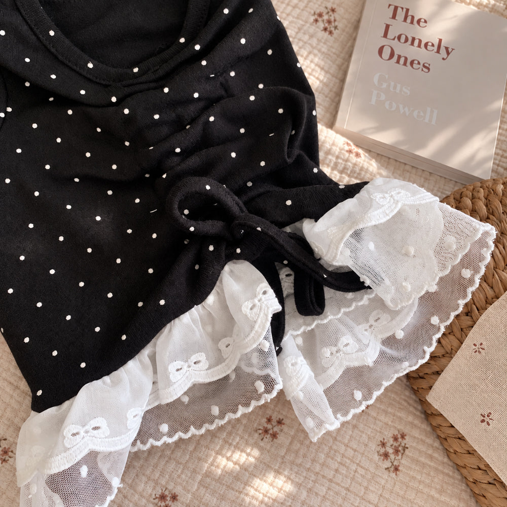 Polka Dot String Lace Dress (4 colors)
