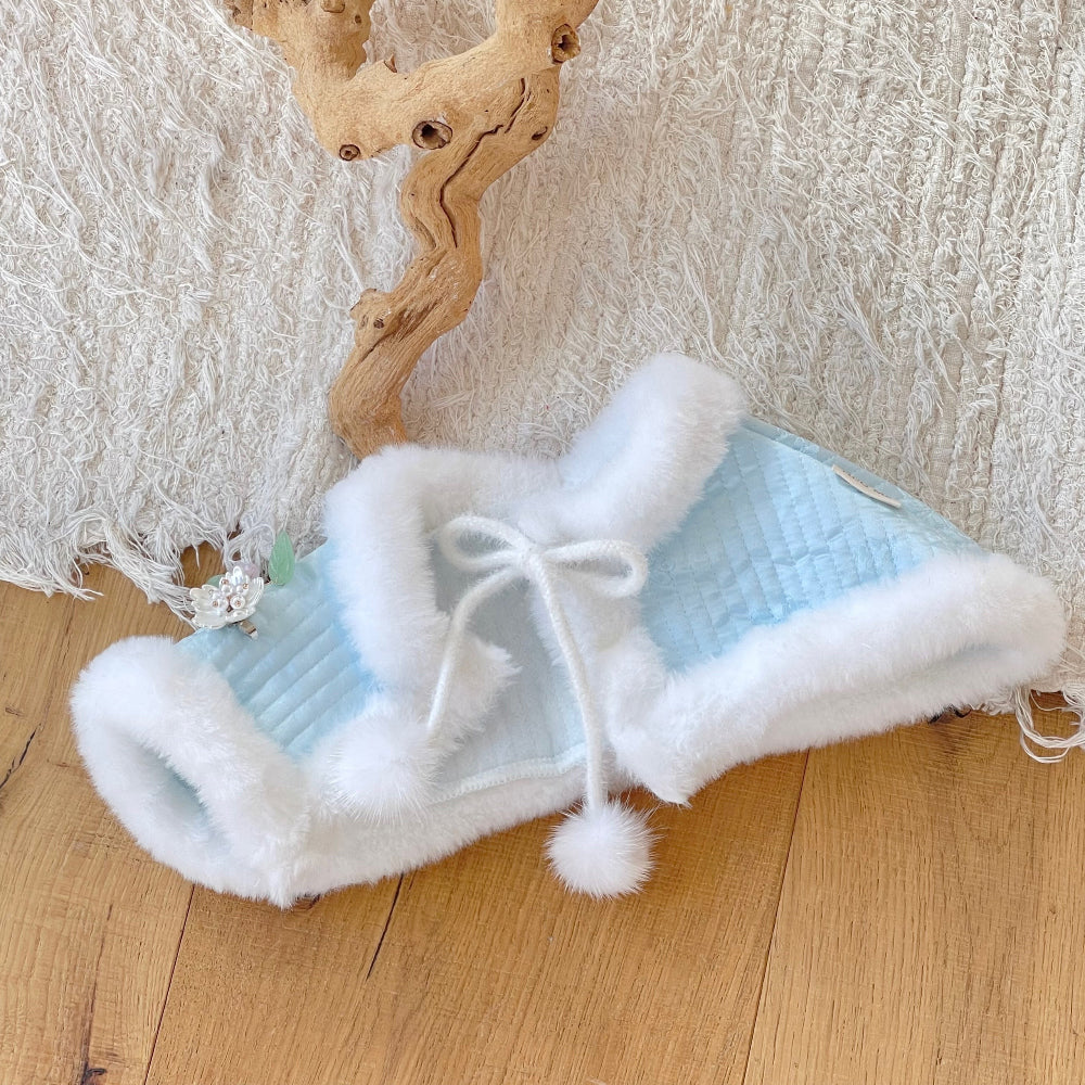 Flower Mink Fur Hanbok Cape (2 colors)