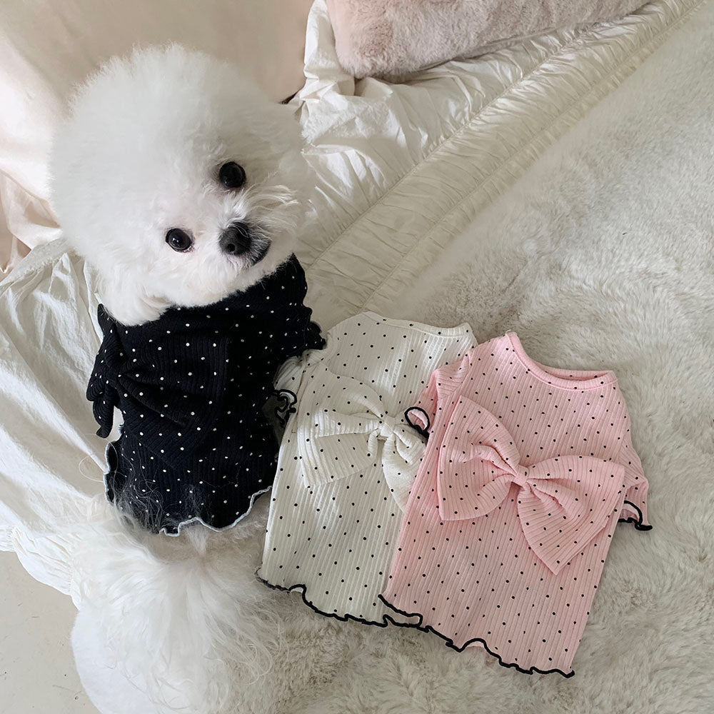 Polka Ribbon Tee (3 colors)