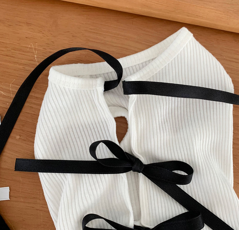 Ballet Ribbon Sleeveless Tee (2 colors)