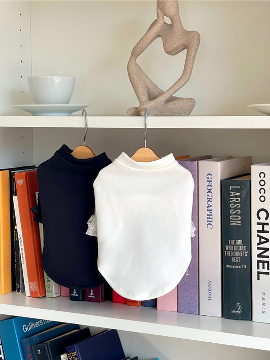 Lace Frill Sleeve Tee (2 colors)