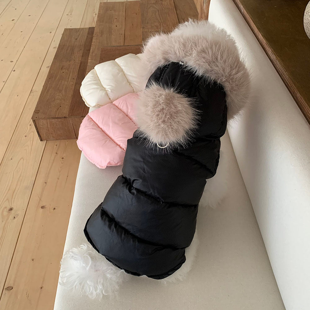 Faux Fur Hooded Puffer Vest (3 colors)