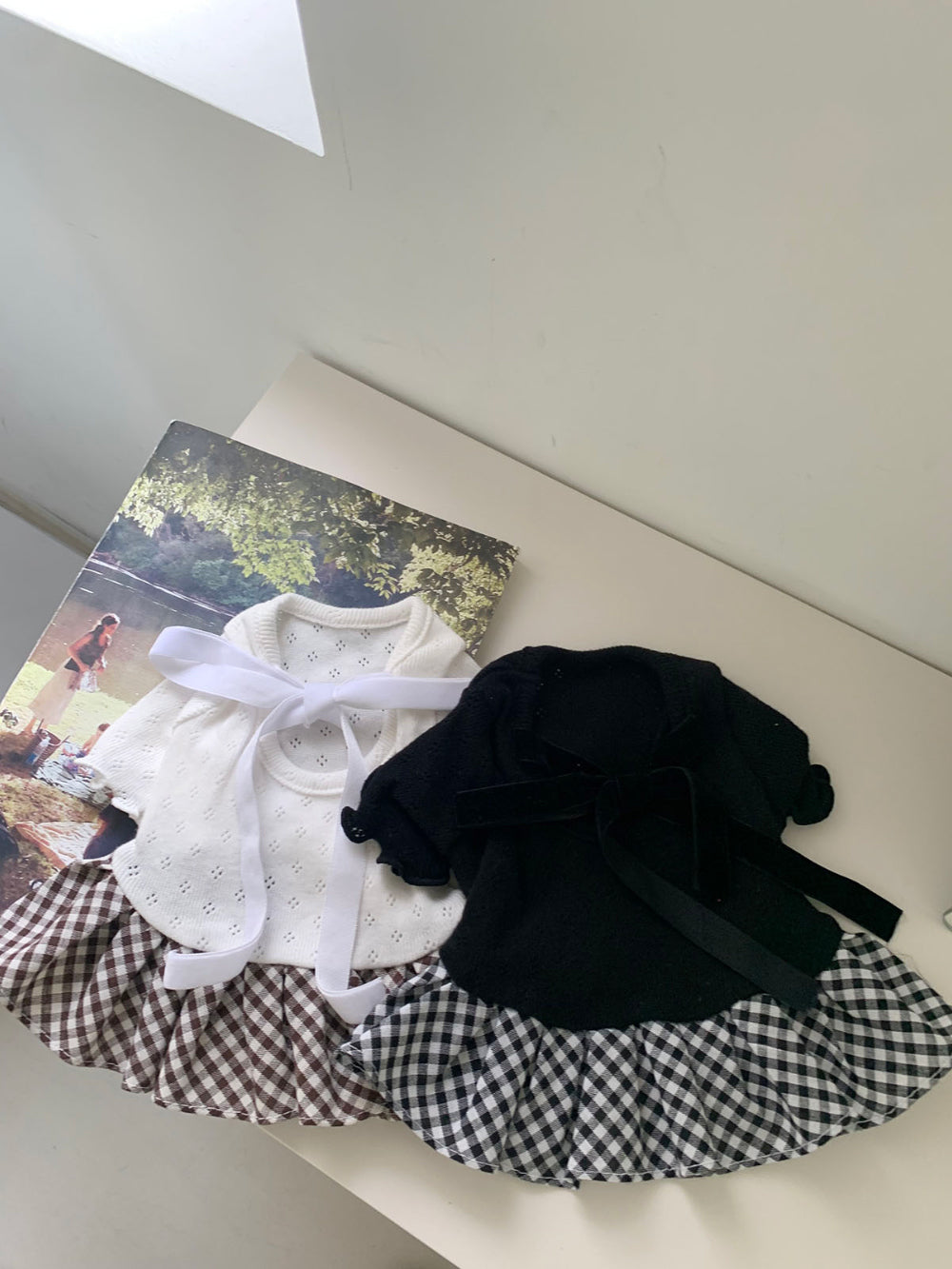 Ballet Velvet Check Dress (2 colors)