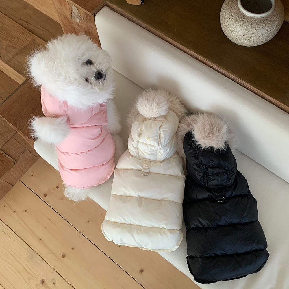 Faux Fur Hooded Puffer Vest (3 colors)