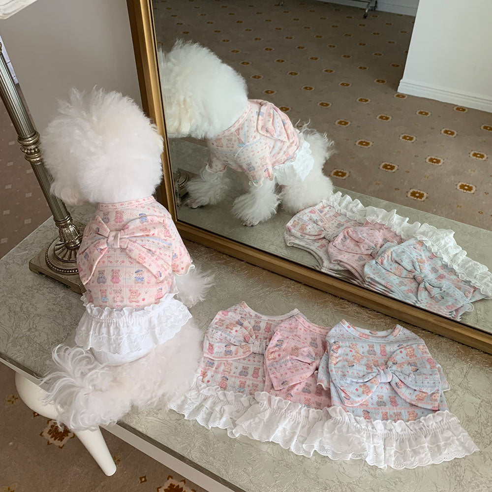 Teddy Bear Ribbon Dress (4 colors)