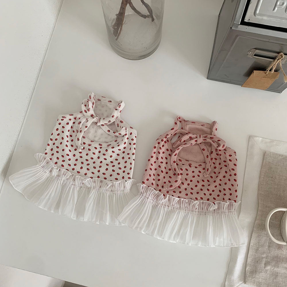 Berry Frill Sleeveless Dress (2 colors)