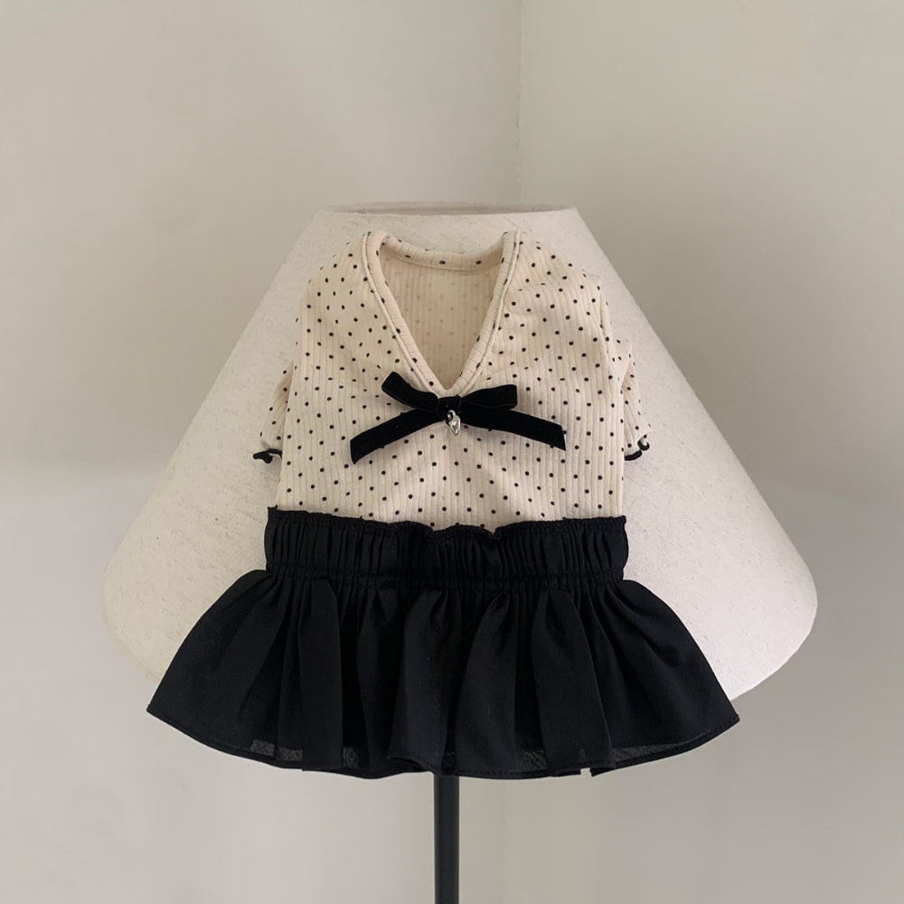 Velvet Ribbon Polka Dot Dress (3 colors)