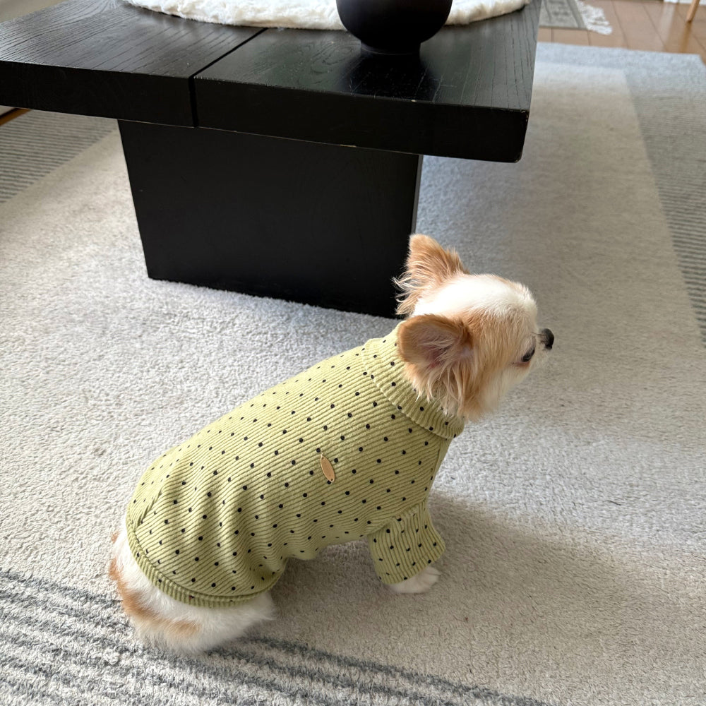 Polka Corduroy Turtleneck Tee (5 colors)