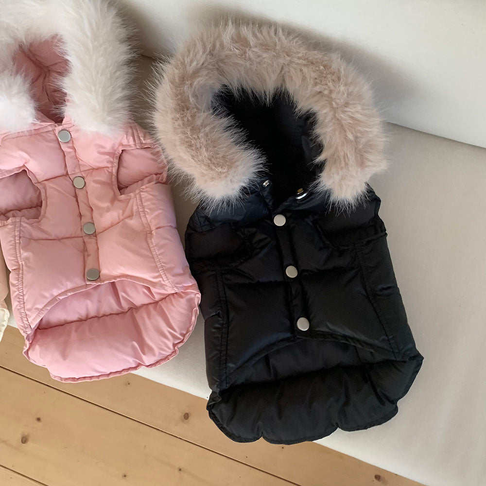 Faux Fur Hooded Puffer Vest (3 colors)