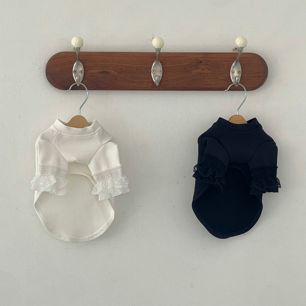 Lace Frill Sleeve Tee (2 colors)