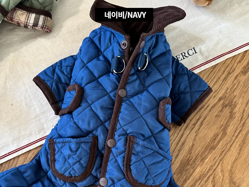 Quilted Check Puffer Jumpsuit (2 colors)