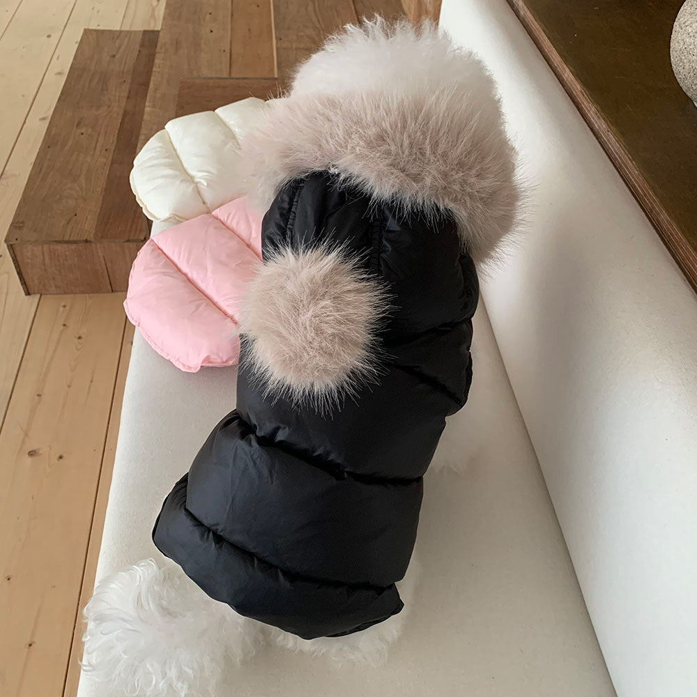 Faux Fur Hooded Puffer Vest (3 colors)