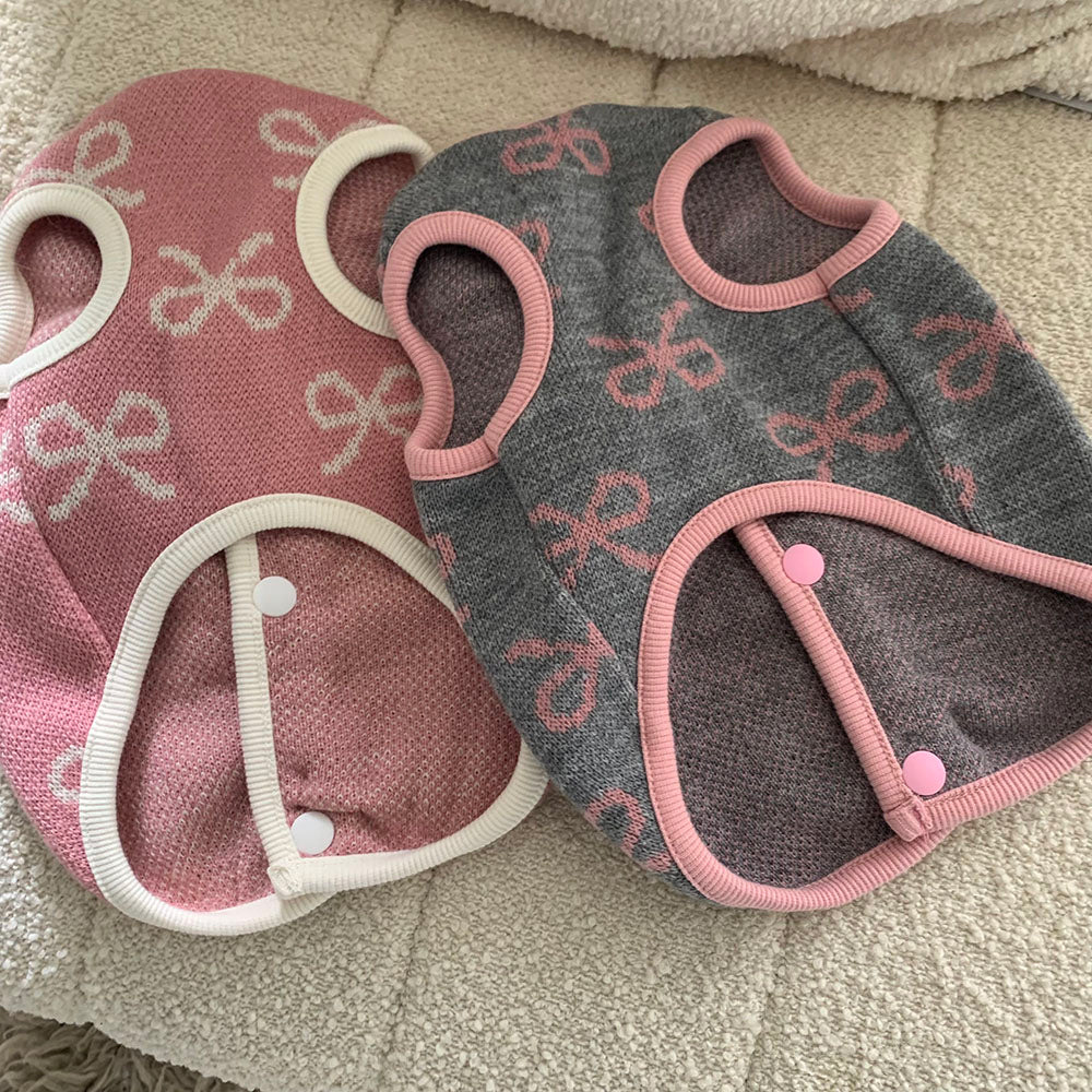 Ribbon Bunny Brooch Vest (2 colors)