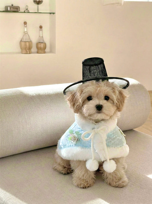 Flower Mink Fur Hanbok Cape (2 colors)