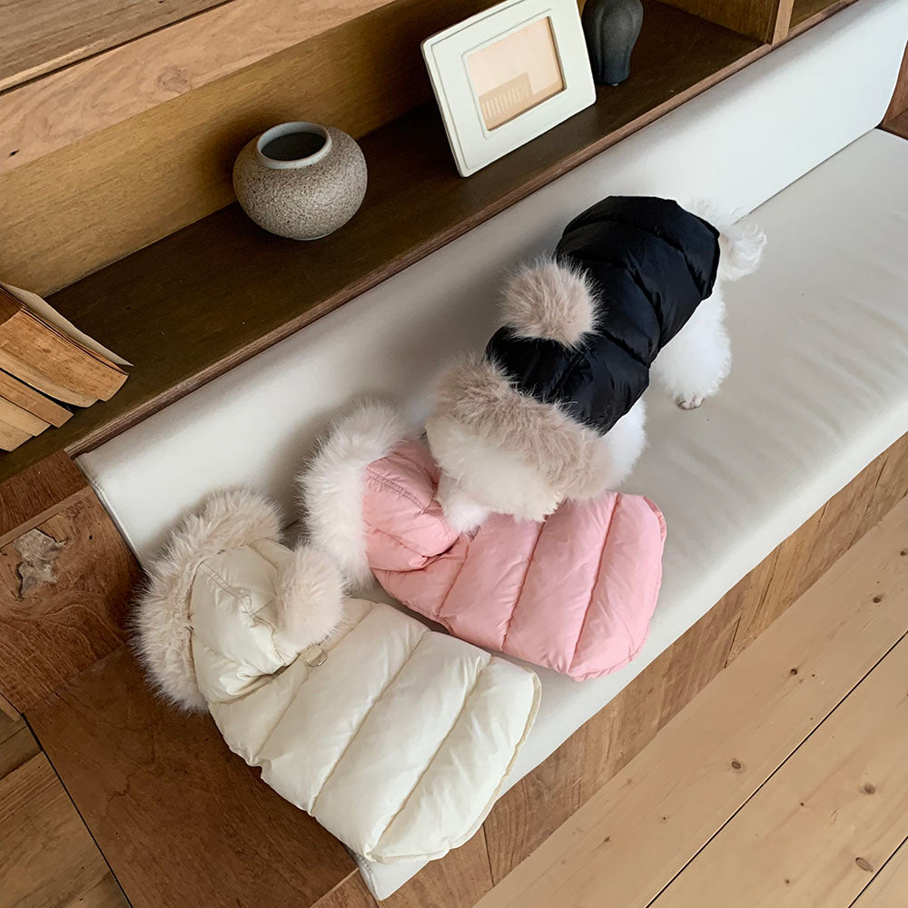Faux Fur Hooded Puffer Vest (3 colors)