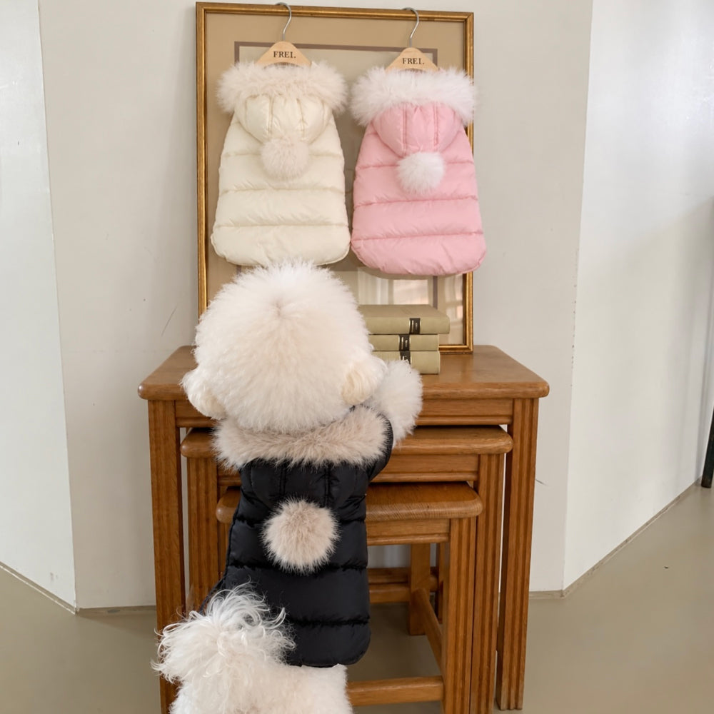 Faux Fur Hooded Puffer Vest (3 colors)