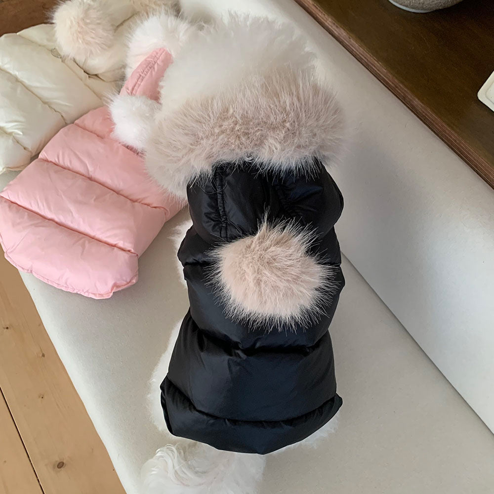 Faux Fur Hooded Puffer Vest (3 colors)