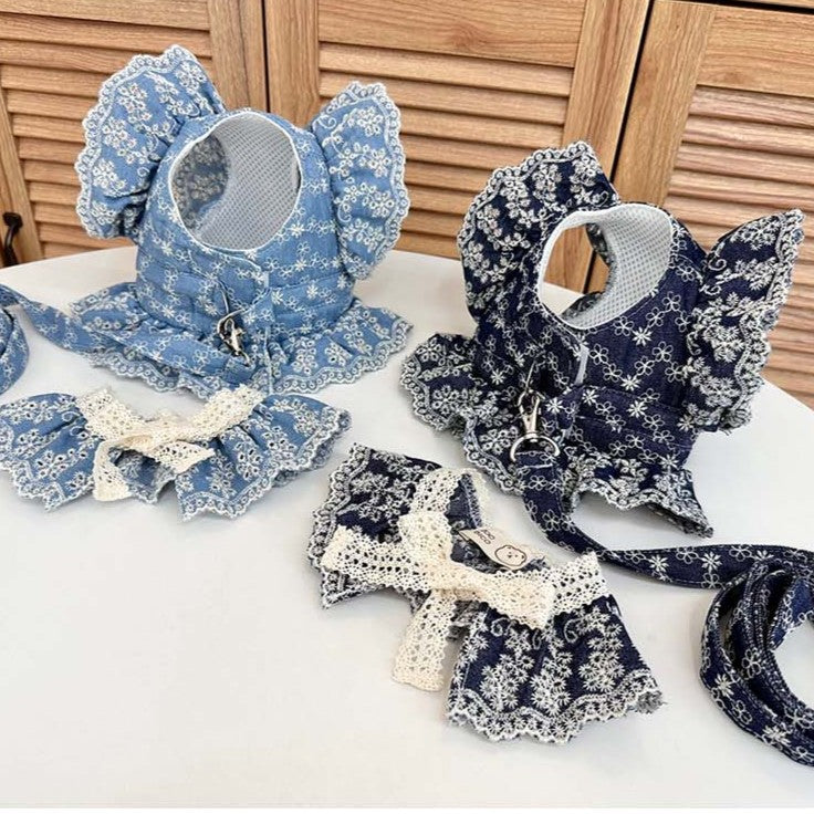 Denim Harness Jacket and Leash Set (2 colors)