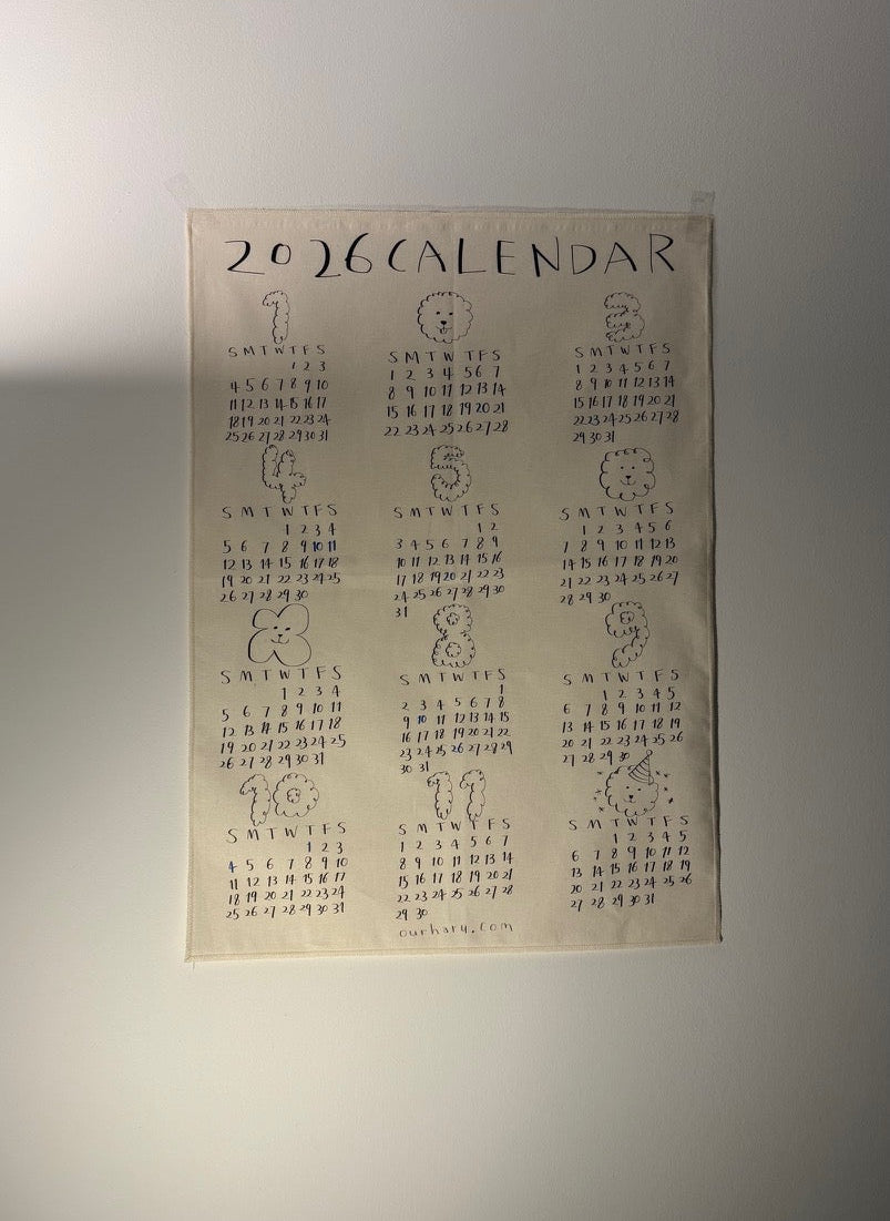 2026 Fabric Wall Calendar (2 colors)