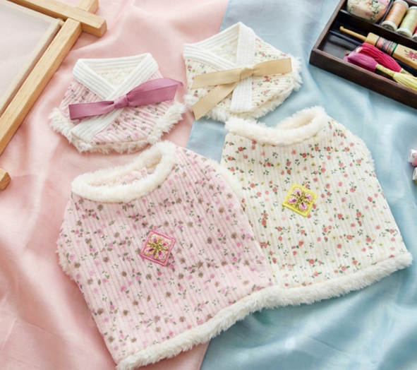 Reversible Floral Fur Hanbok Cap (2 colors)