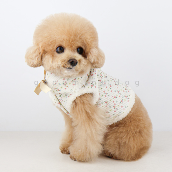 Floral Fur Hanbok Vest (2 colors)