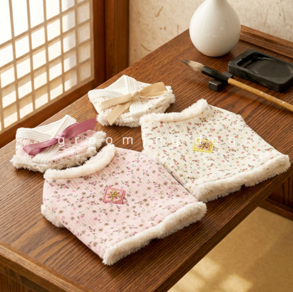Floral Fur Hanbok Vest (2 colors)