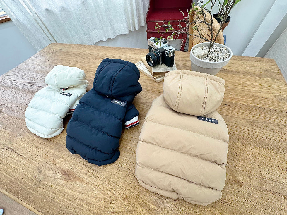 Tricolor Hooded Puffer Jacket (3 colors)