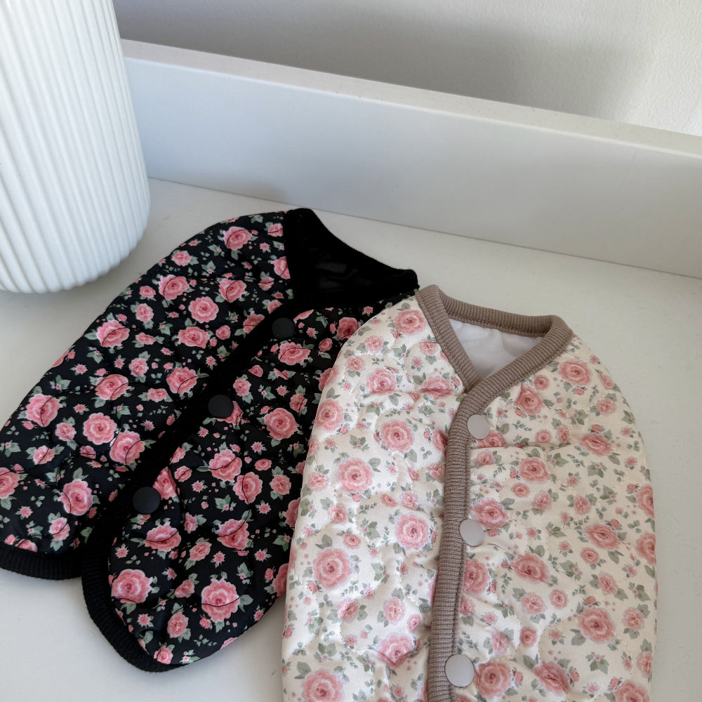 Floral Quilted Puffer Vest (2 colors)