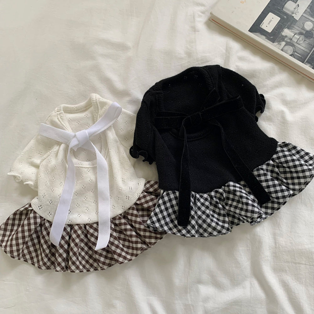 Ballet Velvet Check Dress (2 colors)