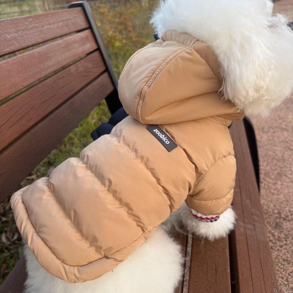 Tricolor Hooded Puffer Jacket (3 colors)