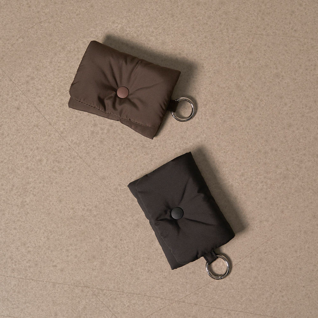 Mini Button Poop Bag Pouch Black