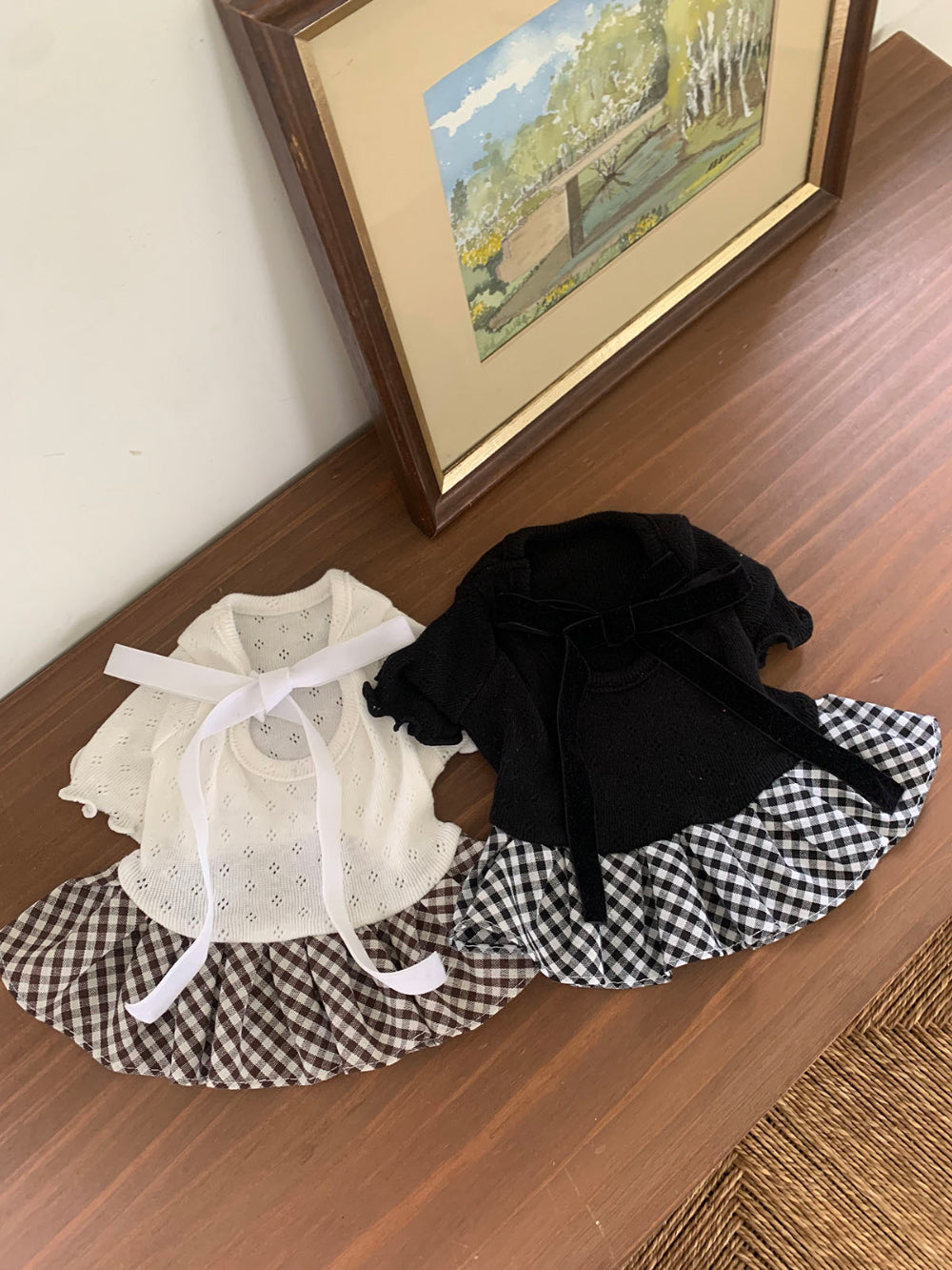 Ballet Velvet Check Dress (2 colors)