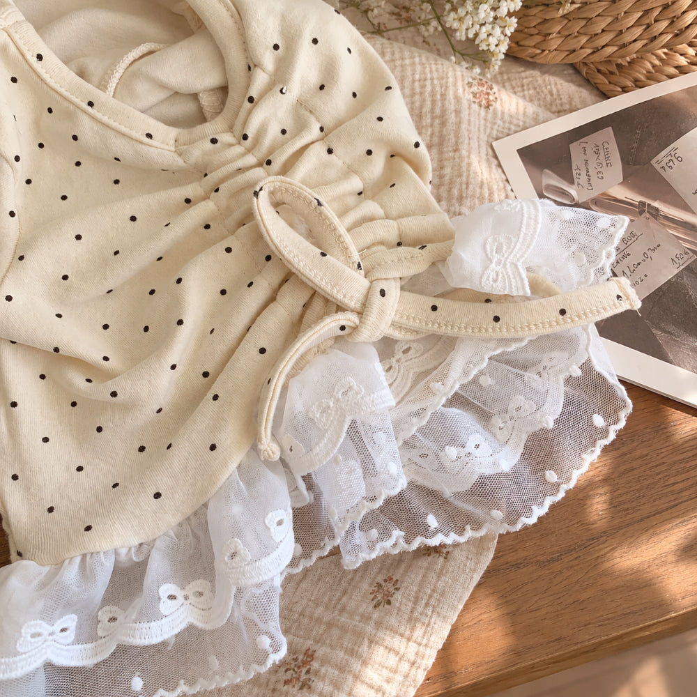 Polka Dot String Lace Dress (4 colors)