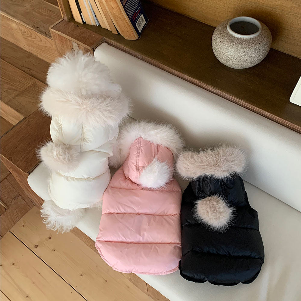 Faux Fur Hooded Puffer Vest (3 colors)