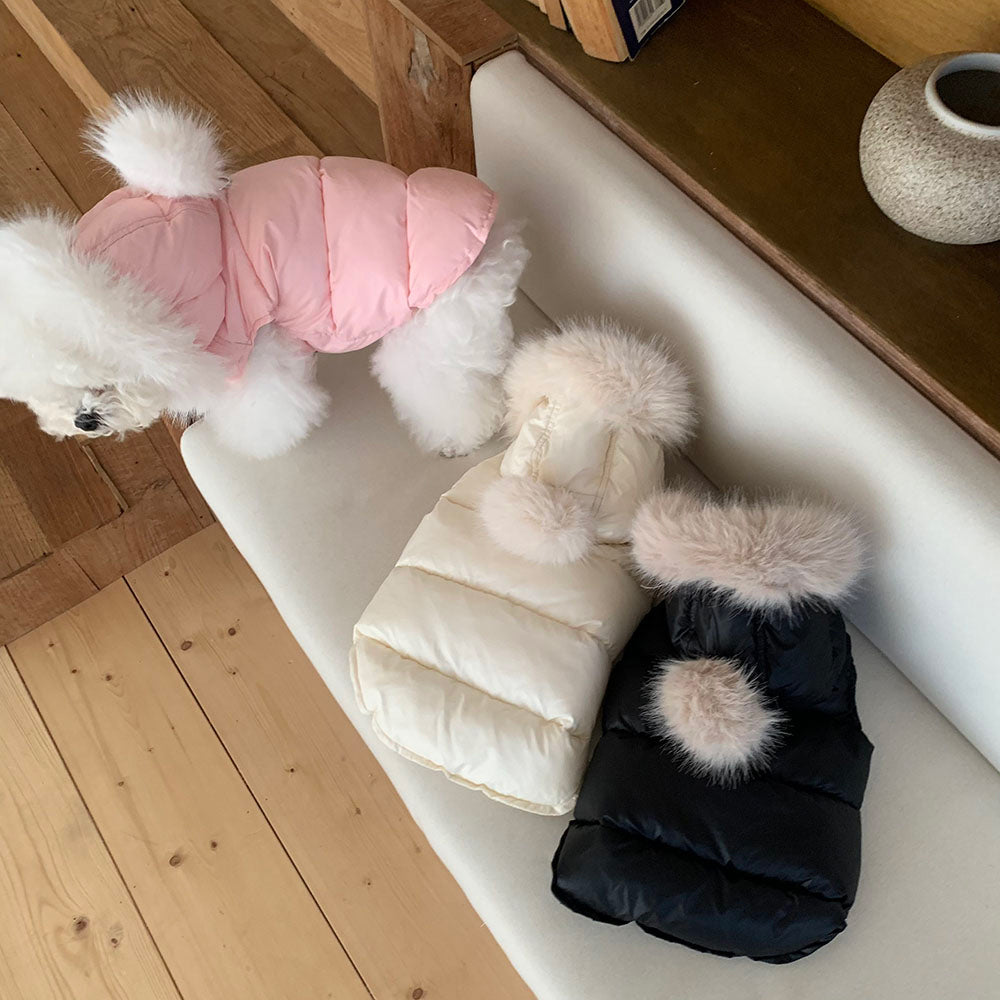 Faux Fur Hooded Puffer Vest (3 colors)