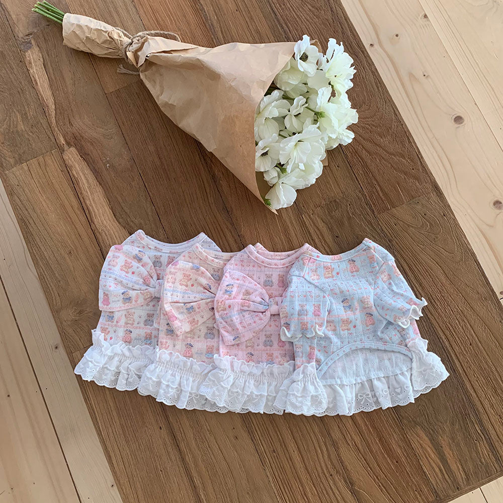 Teddy Bear Ribbon Dress (4 colors)
