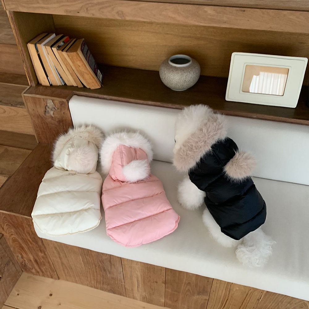 Faux Fur Hooded Puffer Vest (3 colors)