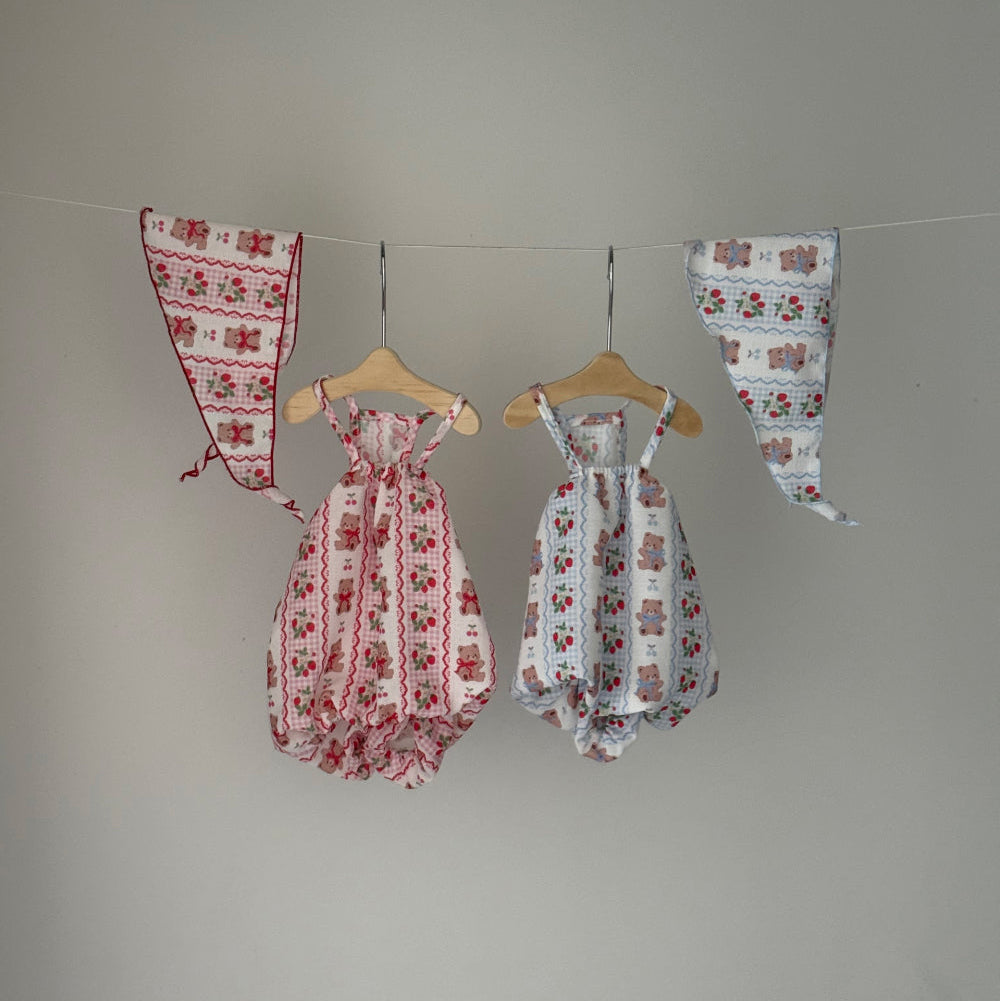 Cherry Bear Bloomers Onesie (2 colors)