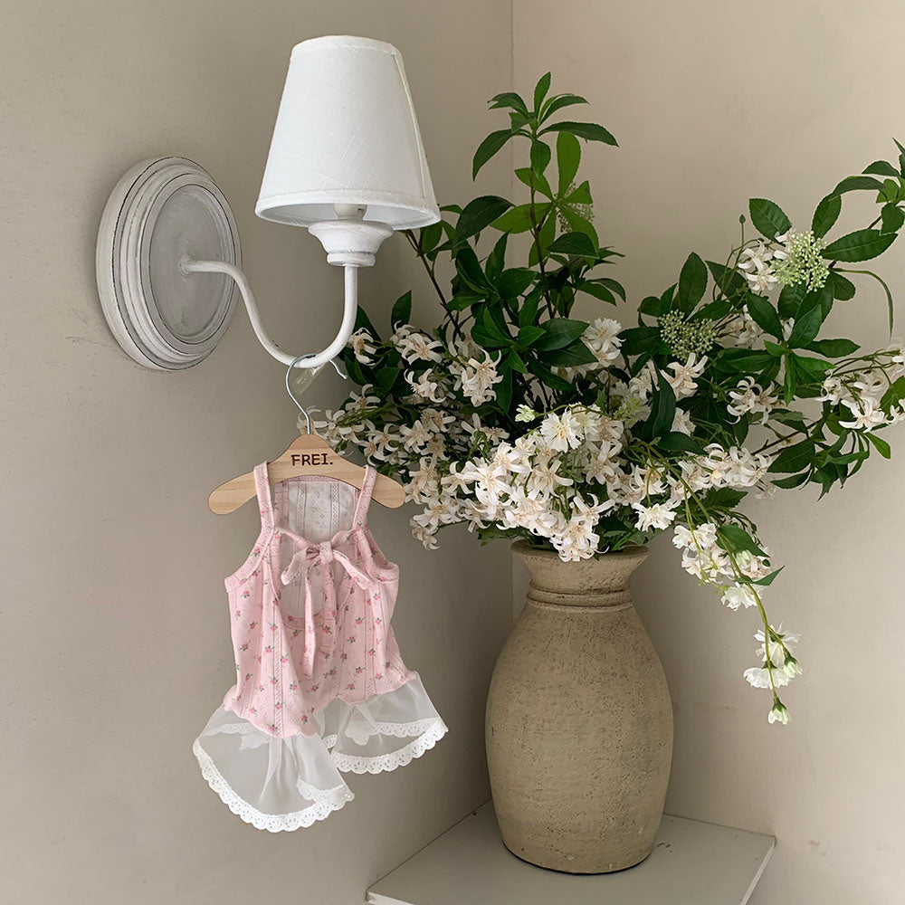 Strawberry Flower Ribbon Sleeveless Dress (3 colors)