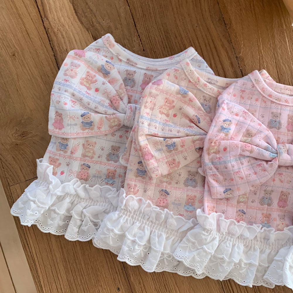Teddy Bear Ribbon Dress (4 colors)