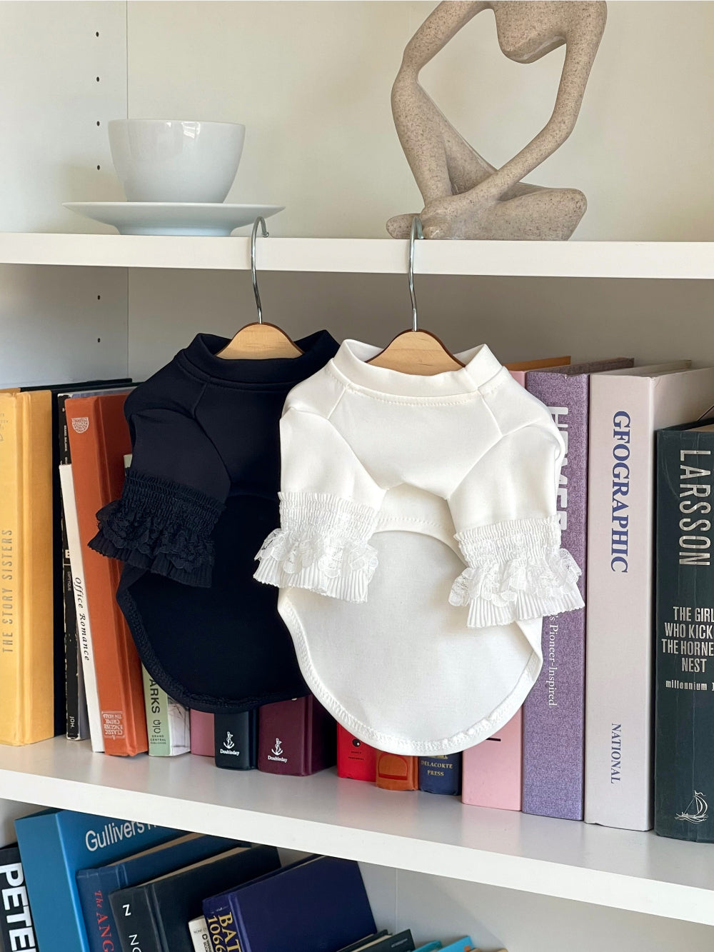 Lace Frill Sleeve Tee (2 colors)